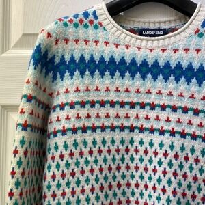Lands End Women's XS Fair Isle Nordic Cotton Blend